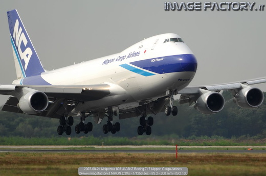 2007-08-24 Malpensa 807 JA03KZ Boeing 747 Nippon Cargo Airlines